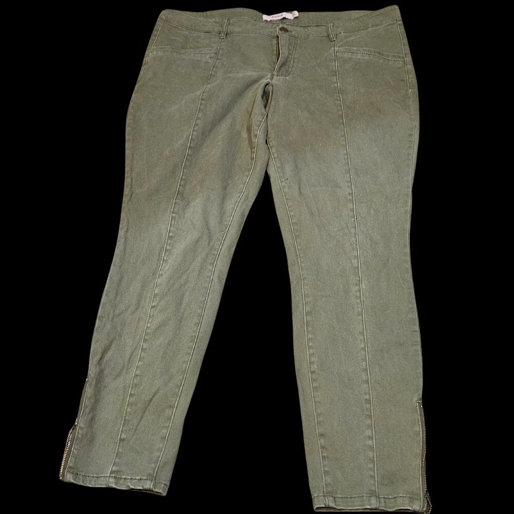 JustFab Women’s Olive Green Skinny Ankle Pants Size 33